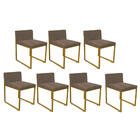 Kit 07 Cadeiraa De Jantar Escritório Recepção Lee Office Indu