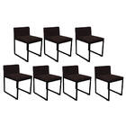 Kit 07 Cadeiraa De Jantar Escritório Recepção Lee Office Indu