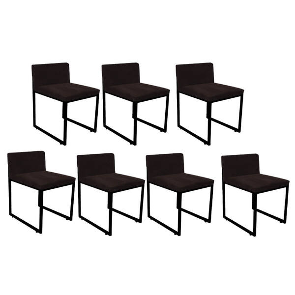 Kit 07 Cadeiraa De Jantar Escritório Recepção Lee Office Indu