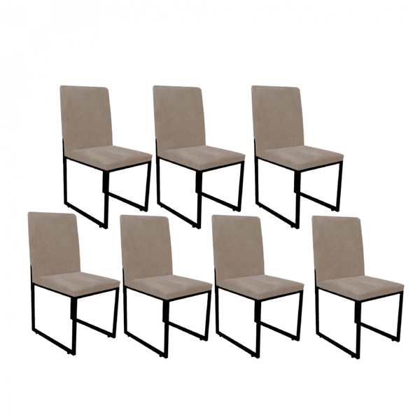 Kit 07 Cadeiras Para Sala De Jantar Escritório Office Stan In