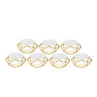 Kit 07 Mesa De Centro Life Industrial Pé Ferro Dourado Tampo