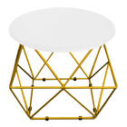 Kit 07 Mesa De Centro Lol Industrial Pé Ferro Dourado Tampo M