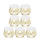 Kit 07 Mesa De Centro Lol Industrial Pé Ferro Dourado Tampo M