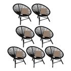 Kit 07 Poltrona Cadeira Suede Bege