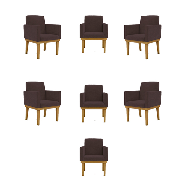 Kit 07 Poltronas Decorativa Reforçadas Sala Balaqui Decor Mar