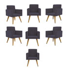 Kit 07 Poltronas Nina Decorativa Para Recepção Balaqui Decor