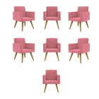 Kit 07 Poltronas Nina Decorativa Para Recepção Balaqui Decor