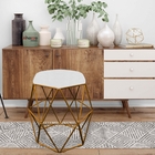 Kit 07 Puff Banqueta Aramado Luna Para Penteadeira Hexágono B