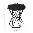 Kit 07 Puff Banqueta Louis Aramado Hexágono Preto Pelúcia Pre