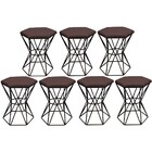 Kit 07 Puff Banqueta Louis Industrial Para Penteadeira Sala H