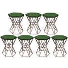 Kit 07 Puff Banqueta Louis Industrial Para Penteadeira Sala H