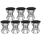 Kit 07 Puff Banqueta Louis Industrial Para Penteadeira Sala H