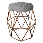 Kit 07 Puff Banqueta Luna Aramado Hexágono Bronze Pelúcia Cin