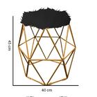 Kit 07 Puff Banqueta Luna Aramado Hexágono Dourado Pelúcia Pr