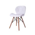 Kit 08  Cadeiras Estofada Jantar Charles Eames Eiffel Slim Wo