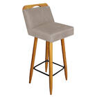 Kit 08 Banqueta Alta C/ Encosto Lith Para Cozinha Bar Balcão