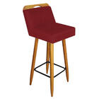 Kit 08 Banqueta Alta C/ Encosto Lith Para Cozinha Bar Balcão