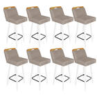 Kit 08 Banqueta Alta C/ Encosto Lith Para Cozinha Bar Balcão