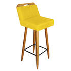 Kit 08 Banqueta Alta C/ Encosto Lith Para Cozinha Bar Balcão