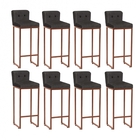 Kit 08 Banqueta Alta C/ Encosto Lucca Industrial Cozinha Balc