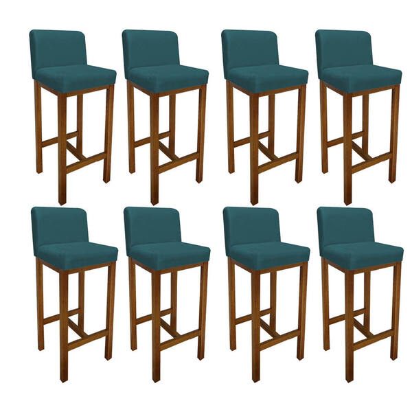 Kit 08 Banqueta Alta Com Encosto Aila Cozinha Balcão Bistrô B