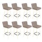 Kit 08 Banqueta Alta Com Encosto Lana Cozinha Balcão Bistrô P