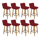 Kit 08 Banqueta Alta Com Encosto Lana Cozinha Balcão Bistrô P