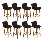 Kit 08 Banqueta Alta Com Encosto Lana Cozinha Balcão Bistrô P