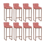 Kit 08 Banqueta Alta Com Encosto Lucca Industrial Cozinha Bal