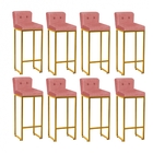 Kit 08 Banqueta Alta Com Encosto Lucca Industrial Cozinha Bal