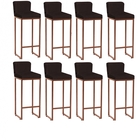 Kit 08 Banqueta Alta Com Encosto Lucca Industrial Cozinha Bal