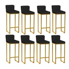 Kit 08 Banqueta Alta Com Encosto Lucca Industrial Cozinha Bal