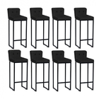 Kit 08 Banqueta Alta Com Encosto Lucca Industrial Cozinha Bal