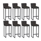 Kit 08 Banqueta Alta Com Encosto Lucca Industrial Cozinha Bal