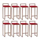 Kit 08 Banqueta Alta Industrial Balcão Bistrô Ferro Bronze