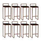 Kit 08 Banqueta Alta Industrial Balcão Bistrô Ferro Bronze