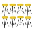 Kit 08 Banqueta Alta Laisa Preto Corino Amarelo