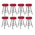 Kit 08 Banqueta Alta Laisa Preto Corino Vermelho