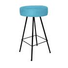 Kit 08 Banqueta Alta Laisa Preto Suede Azul Turquesa