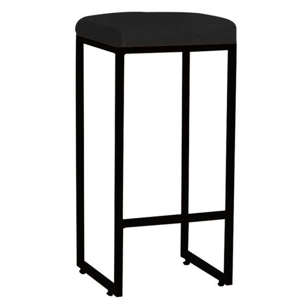 Kit 08 Banqueta Alta Lara Ferro Bronze Suede Preto