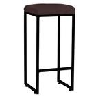 Kit 08 Banqueta Alta Lara Ferro Preto Corino Marrom