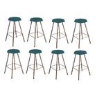 Kit 08 Banqueta Alta Lari Eiffel Bronze Azul Turquesa