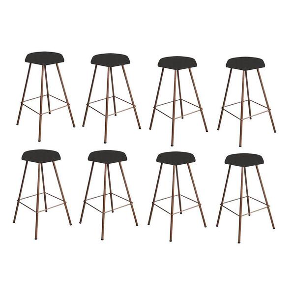 Kit 08 Banqueta Alta Lari Eiffel Bronze Cinza