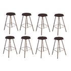 Kit 08 Banqueta Alta Lari Eiffel Bronze Marrom