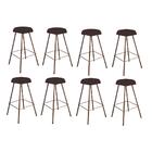 Kit 08 Banqueta Alta Lari Eiffel Bronze Marrom