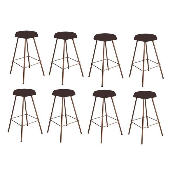 Kit 08 Banqueta Alta Lari Eiffel Bronze Marrom