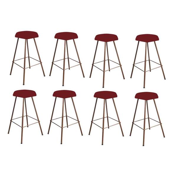 Kit 08 Banqueta Alta Lari Eiffel Bronze Vermelho