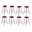 Kit 08 Banqueta Alta Lari Eiffel Corino Vermelho