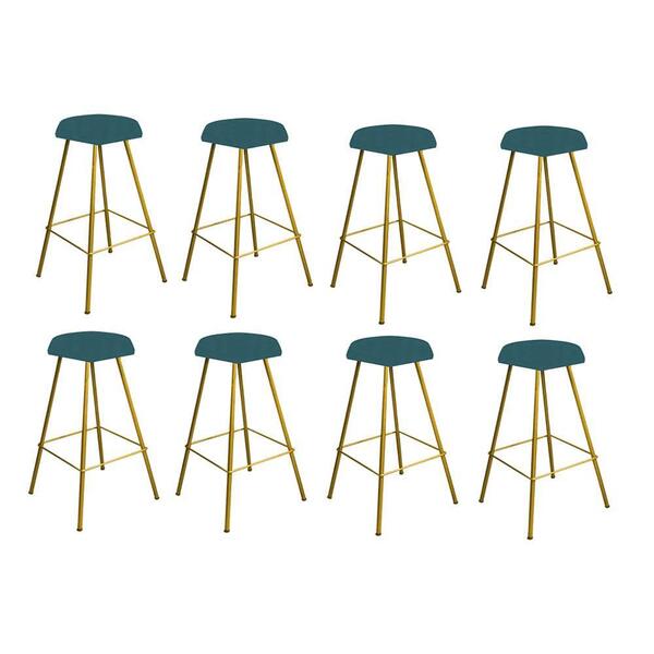 Kit 08 Banqueta Alta Lari Eiffel Dourado Azul Turquesa