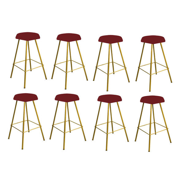 Kit 08 Banqueta Alta Lari Eiffel Hexágono Cozinha Bar Balcão
